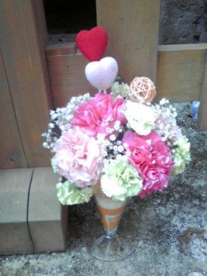 届いたブーケ